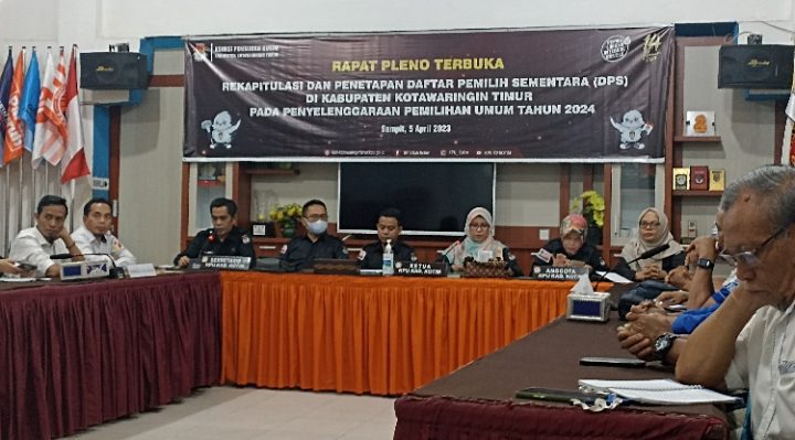 Rapat Pleno Terbuka KPU Kotim Rekapitulasi dan Penetapan DPS Rabu 5 April 2023