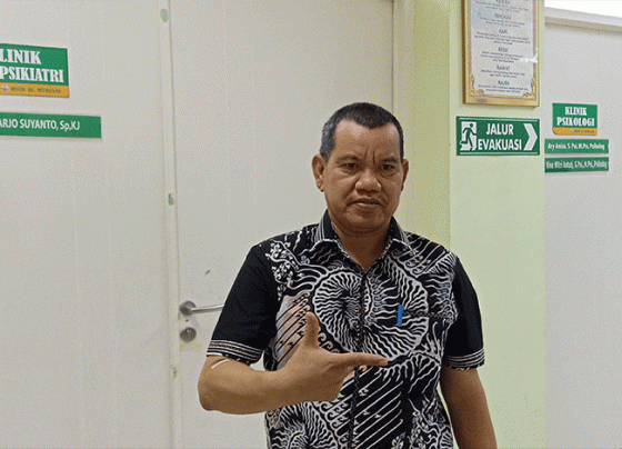 Ketua DPC Partai Gerindra Kotim, Juliansyah hendak medical check up di RSUD dr. Murjani Sampit, Kamis, 4 Mei 2023.
