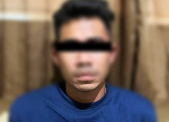 Pelaku OS diamankan di Mapolresta Palangka Raya.