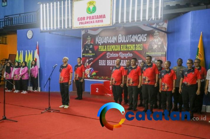 Meriahkan HUT Ke-77 Bhayangkara, Polda Kalteng Gelar Kejuaraan Bulutangkis