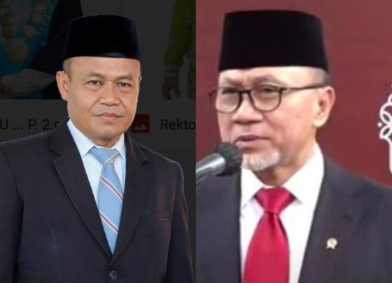 Rektor UMPR Yusuf  dan Menteri Perdagangan Republik Indonesia Zulkifli Hasan.