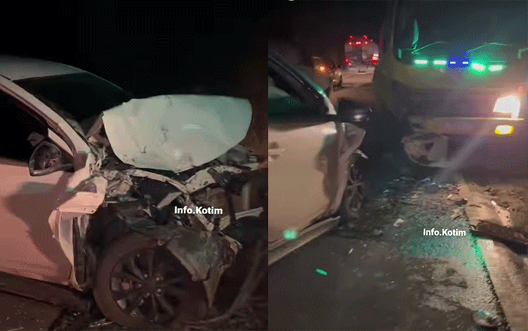 Mobil KPU Seruyan Tabrak Truk