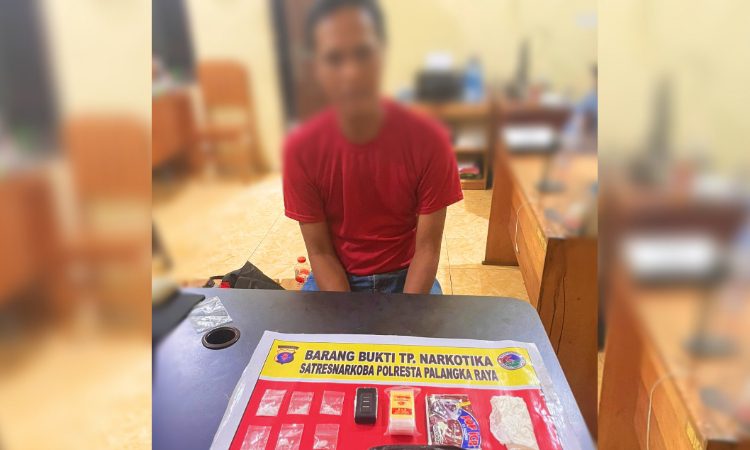 Polisi Ringkus Seorang Pria di Palangka Raya bersama 6 Paket Sabu Siap Edar