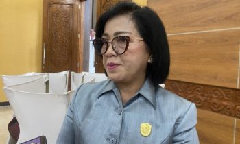 Ketua DPRD Kotim Rinie Anderson saat diwawancarai wartawan.