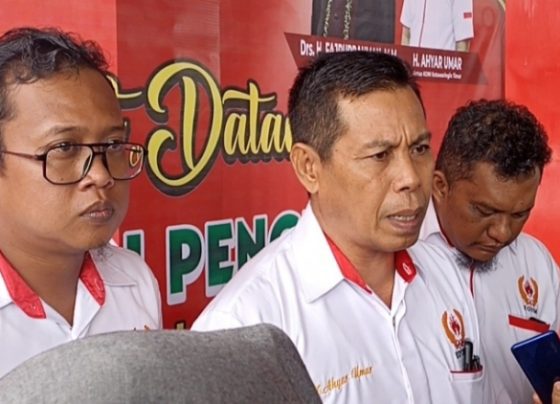 Ketua KONI Kotim, Ahyar Umar tengah pasca pelantikan kepengurusan periode 2023 2027, Senin, 12 Juni 2023.