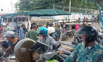 Kondisi dermaga penyeberangan Sampit Kecamatan Seranau, Selasa, 20 Juni 2023.