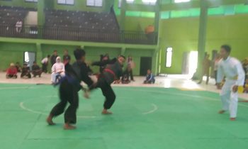 Salah satu pertandingan pencak silat putera O2SN tingkat Kabupaten Kotim pada 29 31 Mei 2023.