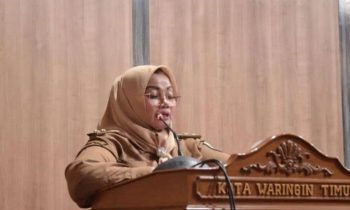Wabup Kotim, Irawati saat menyampaikanrealisasi APBD tahun 2022, Senin, 19 Juni 2023.