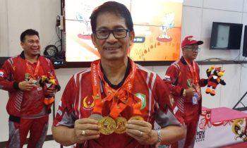 Atlet bridge Kotim, Apuanor memborong 3 medali emas dan 1 perak pada Porprov Kalteng 2023, Minggu 30 Juli 2023.
