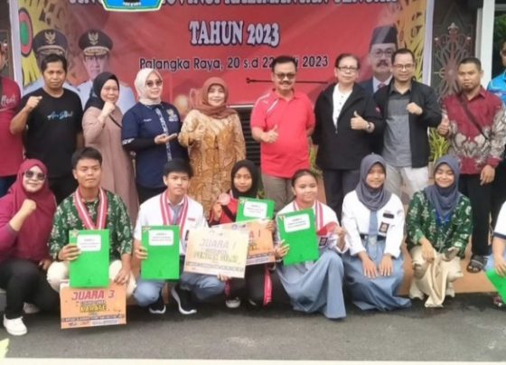 Foto bersama siswasiswi perwakilan Kotim yang meraih medali pada O2SN tingkat Provinsi Kalteng, Sabtu 22 Juli 2023.