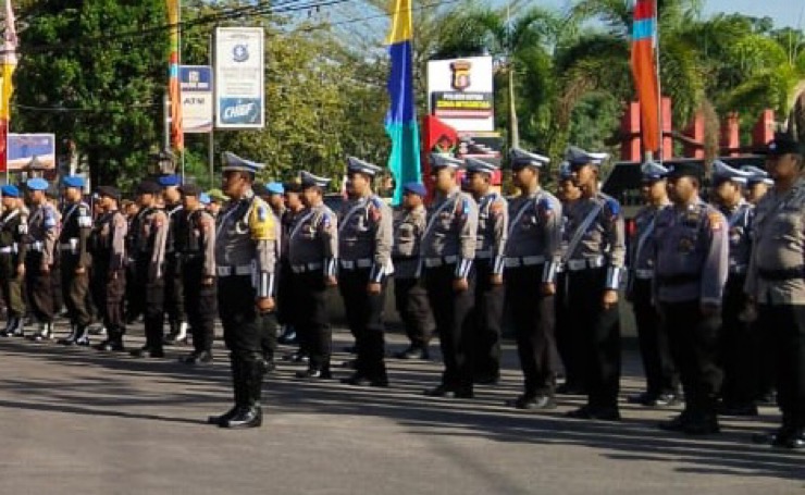 Puluhan Personel Polres Kotim Bantu Bantu Pengamanan Situasi di PT BJAP Seruyan