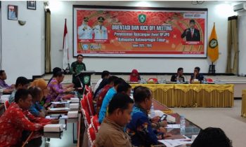 Sekda Kotim, Fajrurrahman membuka Orientasi dan Kickoff Meeting Penyusunan Ranwal RPJPD Kotim 2025 2045 di Bappelitbangda Kotim, Jumat, 28 Juli 2023.