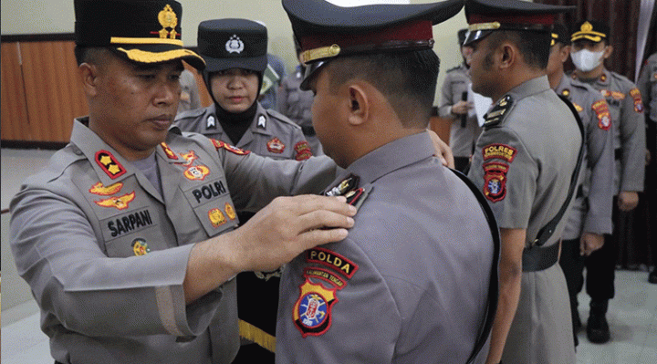 Sertijab Kasat Lantas Polres Kotim di aula Mapolres Kotim, Senin, 3 Juli 2023.