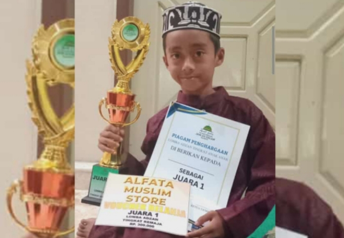Siswa SDN 4 Ketapang Juara 1 Lomba Azan Festival Muharram 1445 H