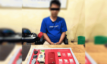 Tersangka beserta barang bukti diamankan di Mapolresta Palangka Raya.