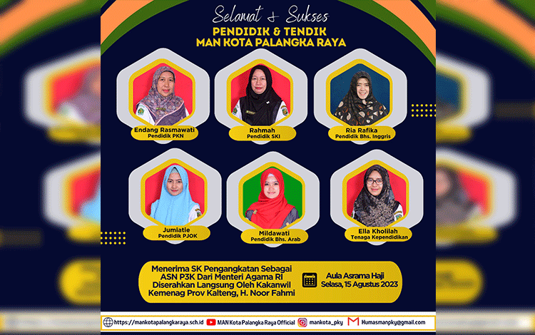 Enam Guru MAN Palangka Raya Terima SK PPPK