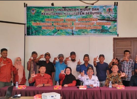 DLHK Seruyan bersama masyarakat Desa Halimung Jaya, Kecamatan Seruyan Hilir Timur, Kamis 10 Agustus 2023.