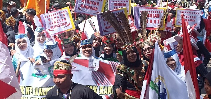 K3TK Kotim turut memeriahkan pawai pejalan kaki pada Pawai Pembangunan HUT ke 78 RI, Sabtu 19 Agustus 2023.