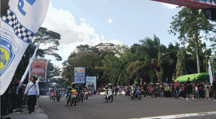 Kejuaraan Cabor Balap Motor Porprov Kalteng ke XII tahun 2023 yang sirkuit Taman Kota Sampit, Kotim, Sabtu 29 Juli 2023.