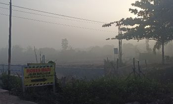 Kondisi asap karhutla pada pukul 06.00 WIB di Sampit, Rabu, 16 Agustus 2023.
