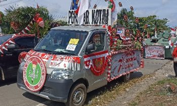 Mobil PGRI Kotim meramaikan Pawai Pembangunan HUT Kemerdekaan, Sabtu 19 Agustus 2023.