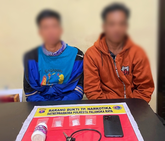 2 Warga Gunung Mas Ditangkap di Jalan Wortel Palangka Raya, Polisi Sita 10,12 Gram Sabu