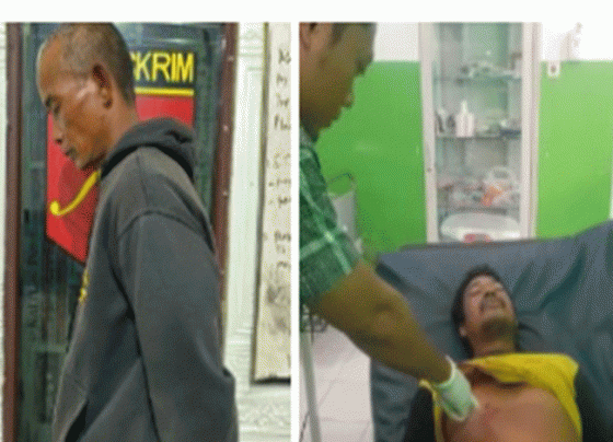 Pelaku penusukan M Arsyad (kiri) dan korban (Franki Harahap (kanan).