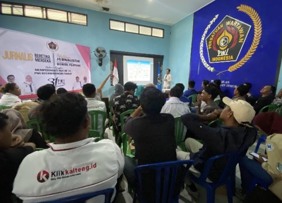 Pelatihan Jurnalistik bagi wartawan di lingkungan Persatuan Wartawan Indonesia Kabupaten Kotawaringin Timur, Senin, 21 Agustus 2023.