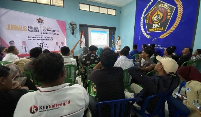 Pelatihan Jurnalistik bagi wartawan di lingkungan Persatuan Wartawan Indonesia Kabupaten Kotawaringin Timur, Senin, 21 Agustus 2023.