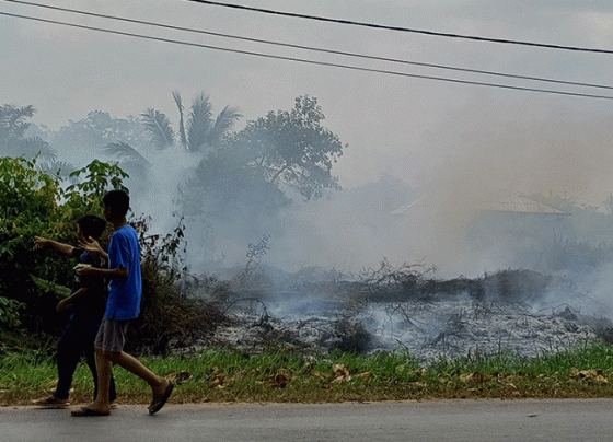 Kebakaran lahan di Jalan Kapten Mulyono Sampit, Selasa, 5 September 2023.