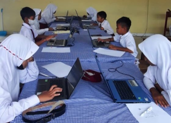 Pelaksanaan ANBK 2022 di SDN 4 Sawahan secara mandiri.