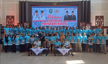 Pelepasan Kontingen Pesparawi Kotim di Rumah Jabatan Bupati, Sabtu, 2 September 2023.