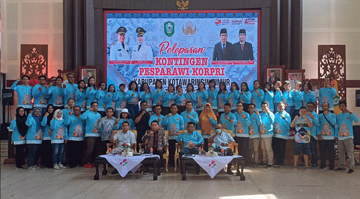 Pelepasan Kontingen Pesparawi Kotim di Rumah Jabatan Bupati, Sabtu, 2 September 2023.
