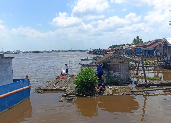 Pemandangan langit di Mentaya Seberang, Seranau bersih tanpa kabut asap akibat kebakaran lahan, 3 September 2023.