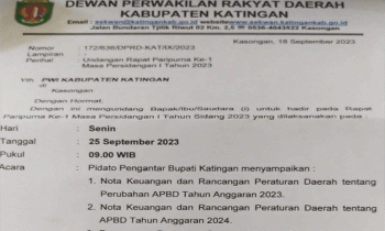 Rapat paripurna DPRD Kabupaten Katingan batal digelar karena unsur pimpinan dewan dan anggota serta pejabat eksekutif menghadiri pelantikan Pj Bupati Katingan di Palangka Raya hari ini.