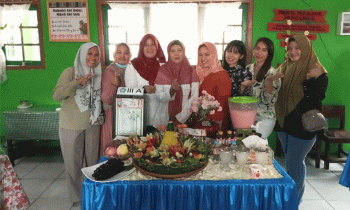 Salah satu karya nasi tumpeng peserta lomba dalam rangka merayakan Hari Jadi ke 74 SDN 2 MB Hulu, Rabu, 27 September 2023