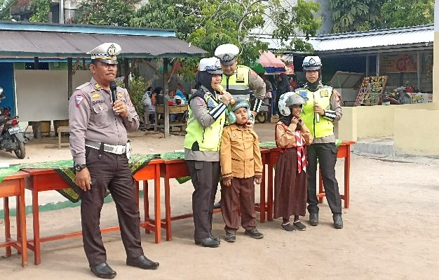 Siswa SDN 1 Baamang Tengah Antusias Ikuti Kegiatan Polsanak Satlantas Polres Kotim,  Sabtu 30 September 2023.