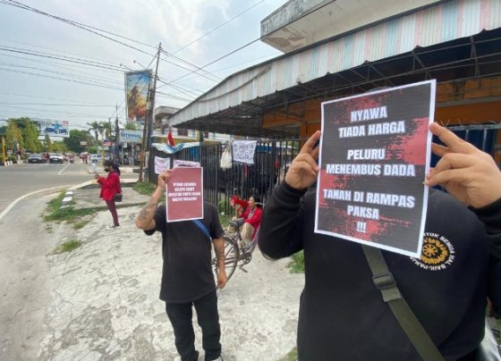 Aksi solidaritas Bangkal di Sampit, BEM UNDA suarakan catatan kekerasan aparat pada konflik agraria, Sabtu 14 Oktober 2023.