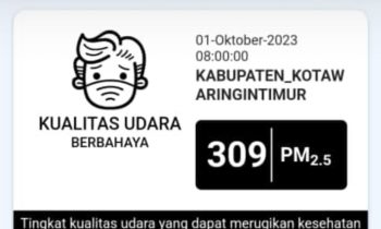 ISPU di Kotim masuk kategori berbahaya, Minggu 1 Oktober 2023.