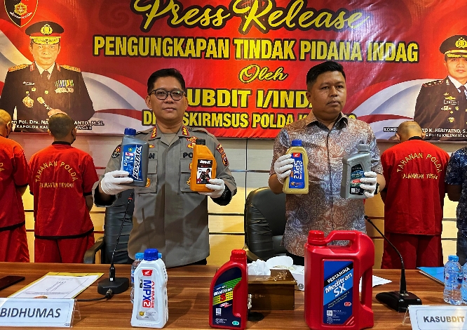 Peredaran Oli Palsu di Palangka Raya Terungkap, 5 Tersangka Ditangkap