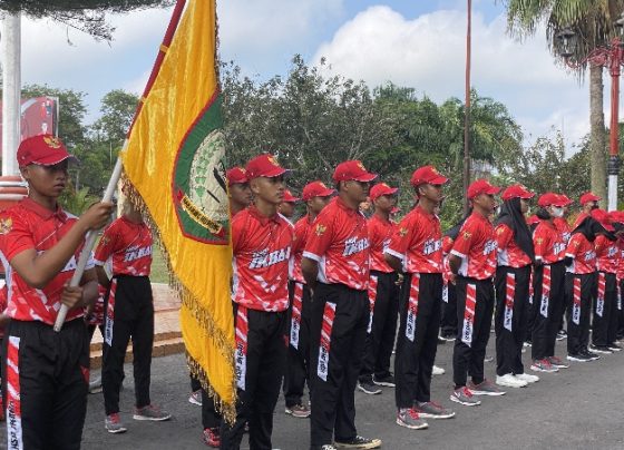 Pelepasan Kontingen Kotim untuk mengikuti Ikrar Anak Bangsa dan Hari Sumpah Pemuda di Kabupaten Kapuas, Kamis 26 Oktober 2023