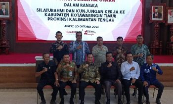 Pemkab Kotim, Kalteng menyambut kunker Pemkab Simalungun, Sumut di Aula Rujab Bupati Kotim, Jumat 20 Oktober 2023.