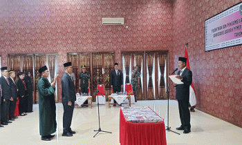 Penjabat Bupati Seruyan Djainuddin Noor melantik dr Bahrun Abbas sebangai Pj Sekretaris Daerah Kabupaten Seruyan.