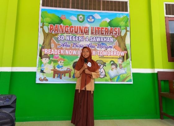 Peringati bulan bahasa, SDN 4 Sawahan mengadakan lomba mendongeng, Sabtu 21 Oktober 2023.