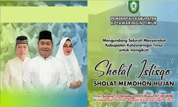 Salat Istisqa akan digelar di Pemkab Kotim, Selasa, 3 Oktober 2023.
