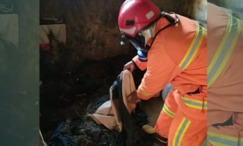 kebakaran terjadi di dapur milik warga diduga akibat regulator tabung gas bocor, Baamang, Sampit, Sabtu 28 Oktober 2023.