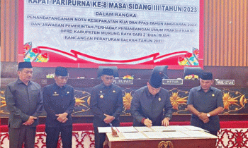 DPRD dan Pemkab Murung Raya teken Nota Kesepakatan KUA PPAS APBD 2024