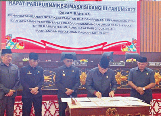 DPRD dan Pemkab Murung Raya teken Nota Kesepakatan KUA PPAS APBD 2024