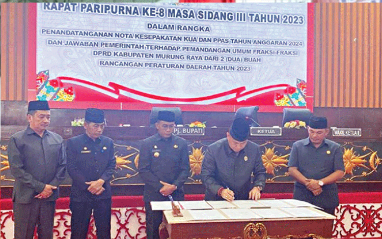 DPRD dan Pemkab Murung Raya teken Nota Kesepakatan KUA PPAS APBD 2024