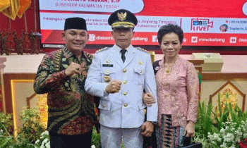 Wakil Ketua DPRD Mura Rahmanto Muhidin menghadiri pelantikan Pj Bupati Mura Hermon